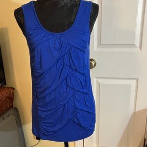 Design History Royal Blue Ruched Tank Top